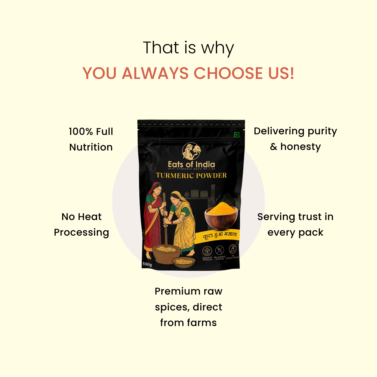 कुटा हुआ Turmeric Powder