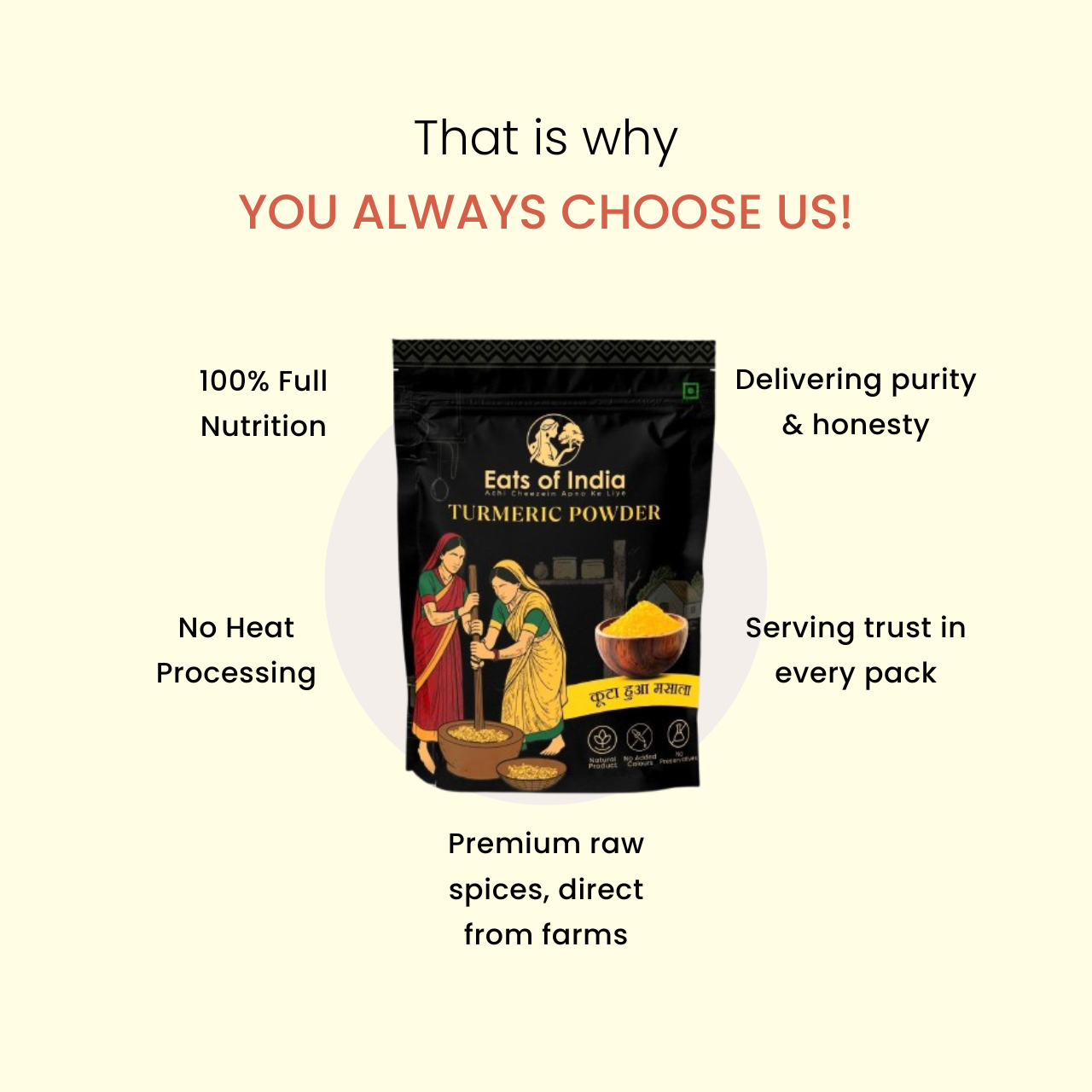 कुटा हुआ Turmeric Powder (1kg)