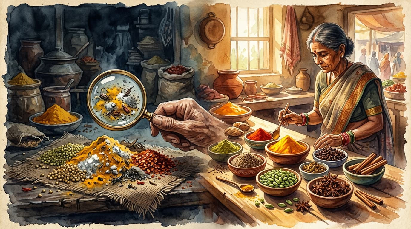 Contrast between adulterated and pure spices — the harsh reality