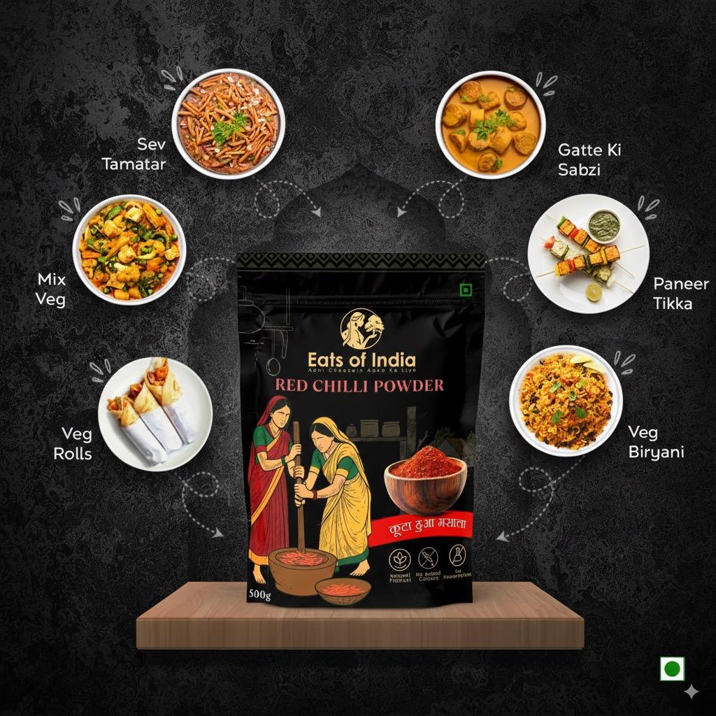 Red Chilli Powder (कुटा हुआ) 500gm